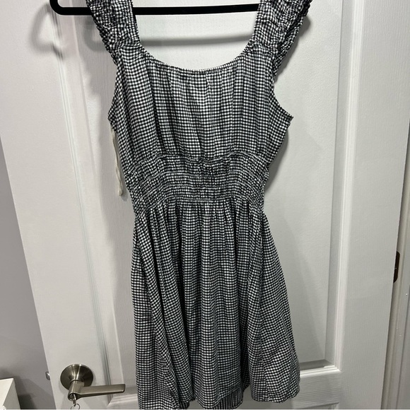 GAP Black and White Gingham Dress Waist Fit Medium TALL - Picture 3 of 4